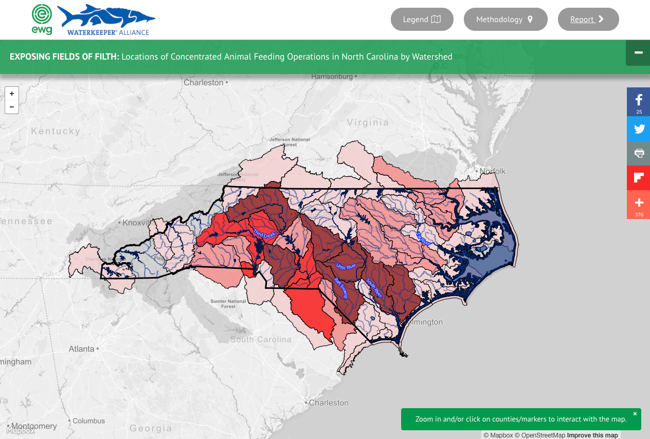 North Carolina Water Map